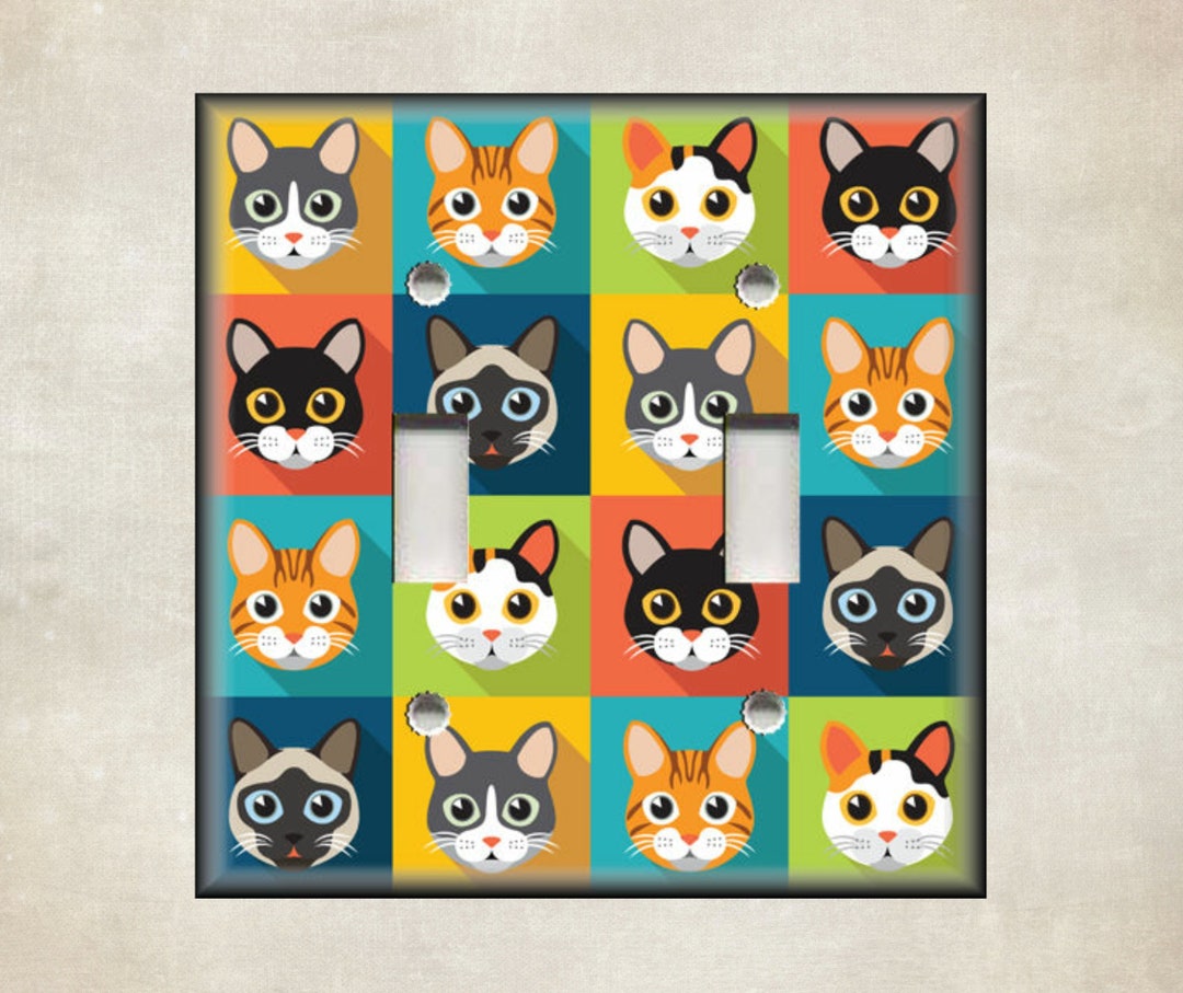 Cat Switch Plate Cat Home Decor Metal Light Switch Cover Cat Switch