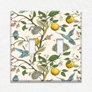 Hummingbirds Lemon Branches Switch Plate Covers - Decorative Matching Metal Switch Plate Covers And Outlet Covers - Home Decor