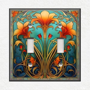 Vintage Floral Pattern - Metal Switch Plate Covers And Outlet Covers Unique Light Switch Plate Covers Outlets - Decorative Wall Plate Covers
