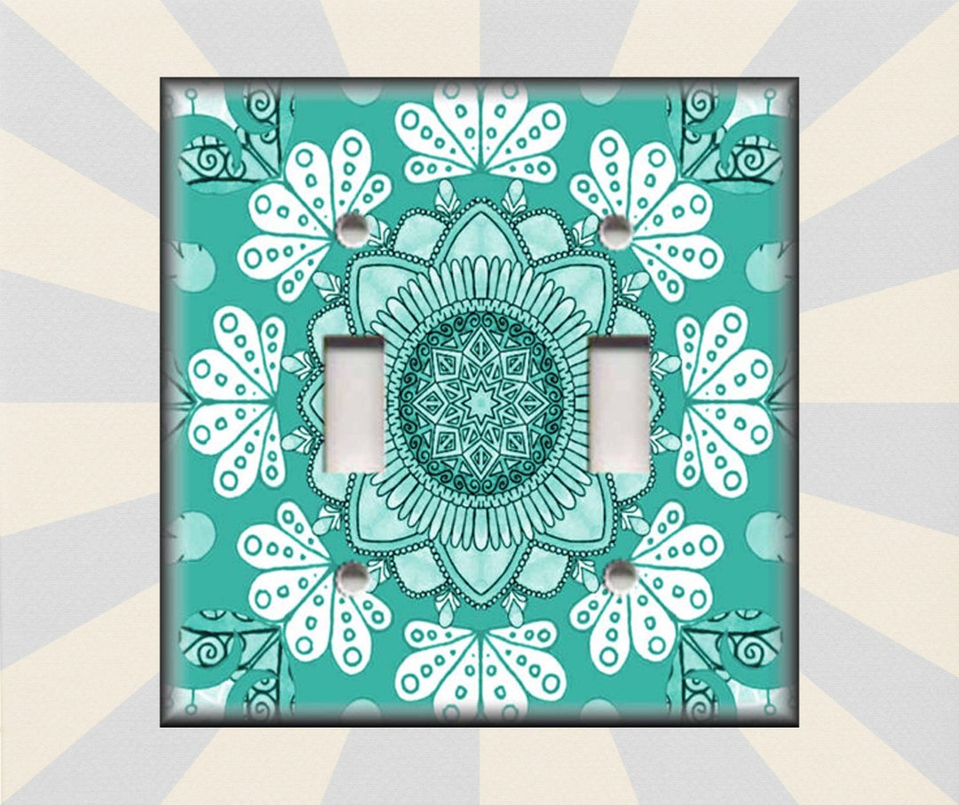 boho-mandala-art-home-decor-teal-medallion-decor-metal-light-etsy