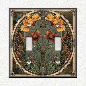 Vintage Floral Pattern - Metal Switch Plate Covers And Outlet Covers Unique Light Switch Plate Covers Outlets - Decorative Wall Plate Covers