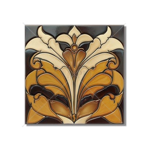 Warm Brown Butterscotch Tones Ceramic Tile - Kitchen Backsplash Tile - Bathroom Tile - Decorative Patterned Tile - Beautiful Artistic Tile