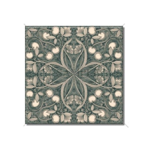 Art Nouveau Vintage Design Tile Sage Green Tan Decorative Art Nouveau Ceramic Tile Kitchen Backsplash Tile Bathroom Wall Tile Patterned Tile