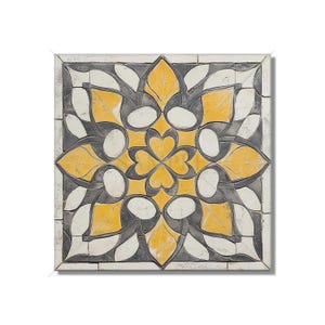 Antique Beige And Gold Patterned Ceramic Tile - Kitchen Backsplash - Beige Patterned Bathroom Tile - Vintage Design Beige Fireplace Tiles
