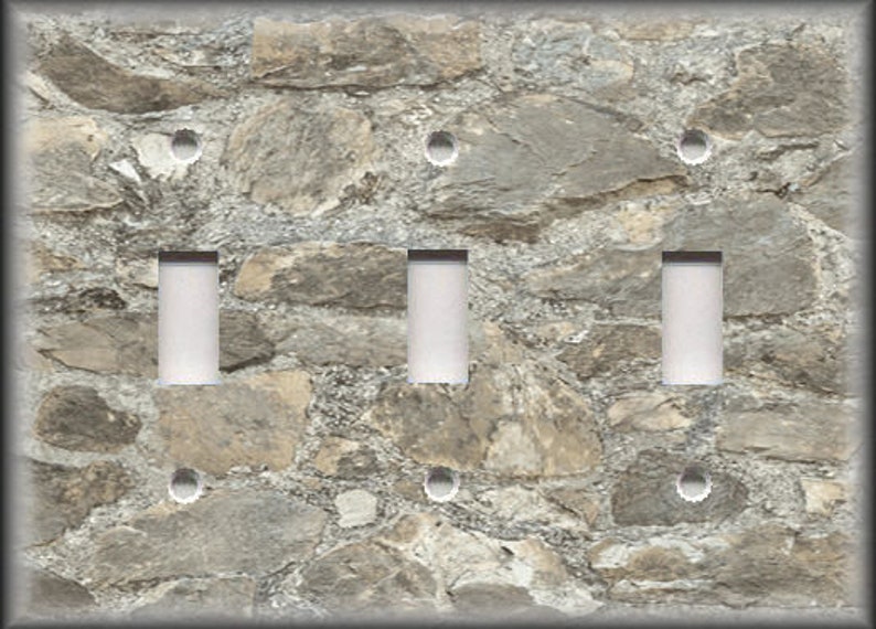 Metal Light Switch Plate Cover Rustic Brown Stone Rock Image Cabin Home Decor Metal Light Switch Plate Cover Rustic Brown Stone Rock Image Cabin Home Decor