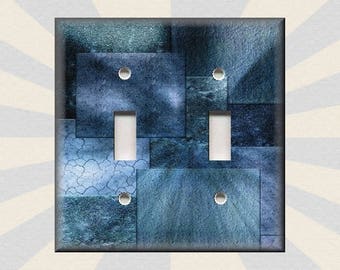 Navy Blue Hues Light Switch Plate Cover And Outlet Covers - Dark Navy Blue Switch Plates - Luna Gallery - Free Shipping