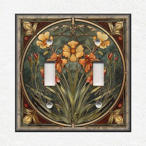 Vintage Floral Pattern - Metal Switch Plate Covers And Outlet Covers Unique Light Switch Plate Covers Outlets - Decorative Wall Plate Covers