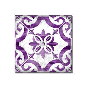 Purple Decorative Ceramic Tile - Vintage Moroccan Design Ceramic Kitchen Backsplash Tile Patterned Ceramic - Purple Bathroom Wall Tiles
