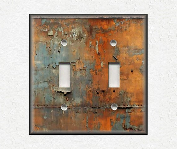Metal Light Switch Covers And Outlet Covers Rusty Copper Metal Tarnished  Design Image Switch Plates Set Of Copper Colored Wallplates