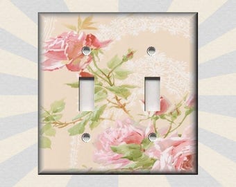 Single Rocker Roses And Butterfly Wild Flowers Butter Flower Switch Covers Wall Plate Graphics Wallplates 