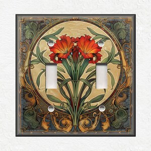 Vintage Floral Pattern - Metal Switch Plate Covers And Outlet Covers Unique Light Switch Plate Covers Outlets - Decorative Wall Plate Covers