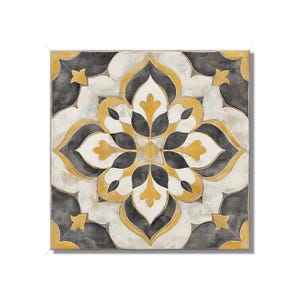 Antique Beige And Gold Patterned Ceramic Tile - Kitchen Backsplash - Beige Patterned Bathroom Tile - Vintage Design Beige Fireplace Tiles
