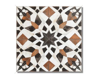 Rustic Black And Brown Ceramic Tile - Patterned Tile Backsplash - Kitchen Tile - Unique Fireplace Tile - Rustic Bathroom Tile Free Shipping