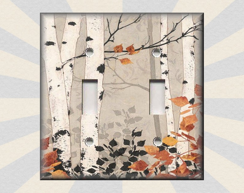 Metal Light Switch Plate Cover Rustic Woods Tree Decor Cabin Etsy
