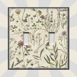 Botanical Flora Wildflowers Art Decor - Metal Light Switch Plates And Outlet Covers - Free Shipping Luna Gallery Designs