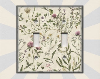 Botanical Flora Wildflowers Art Decor - Metal Light Switch Plates And Outlet Covers - Free Shipping Luna Gallery Designs