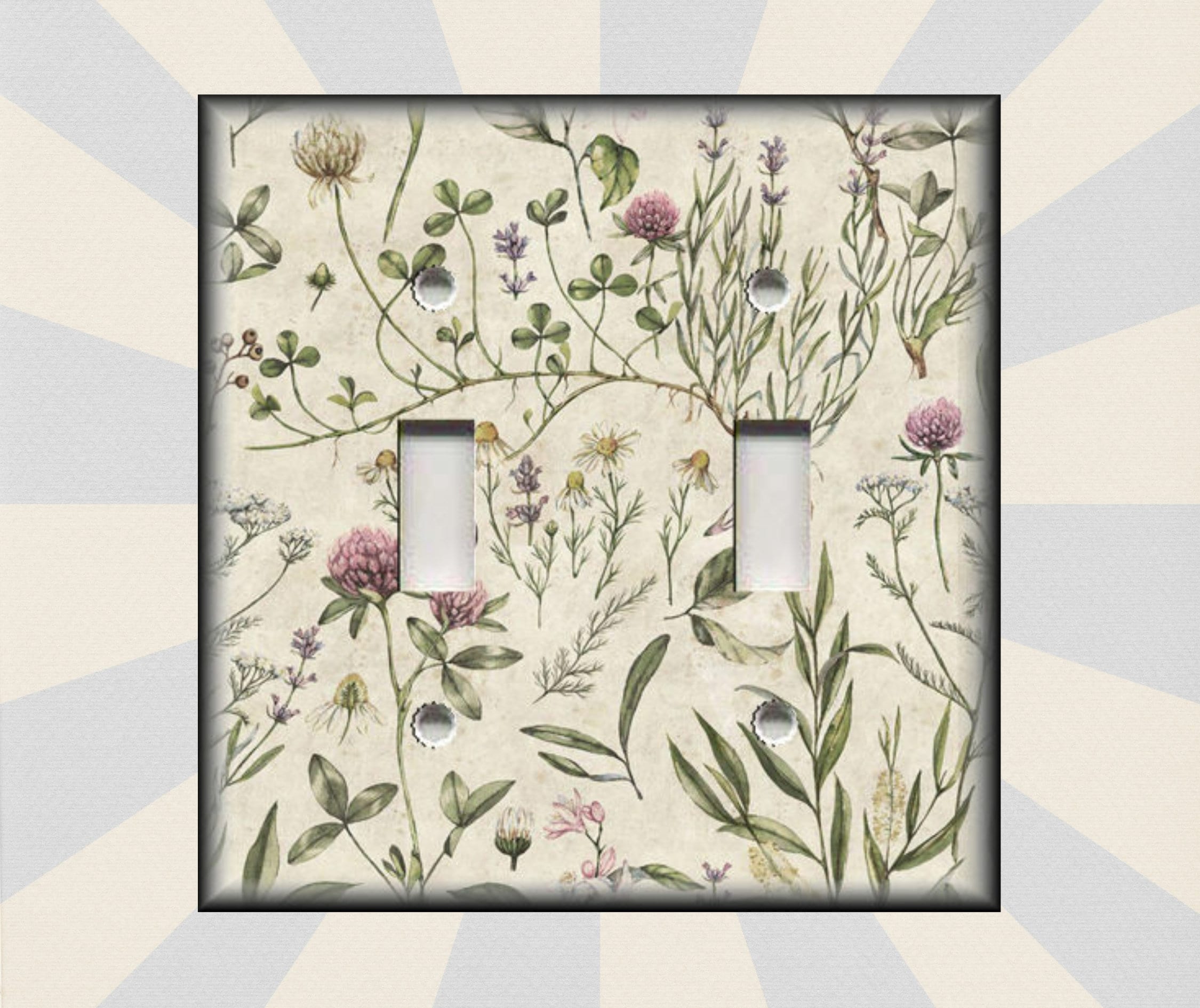 Botanical Flora Wildflowers Art Decor - Metal Light Switch Plates And Outlet Covers - Free Shipping Luna Gallery Designs