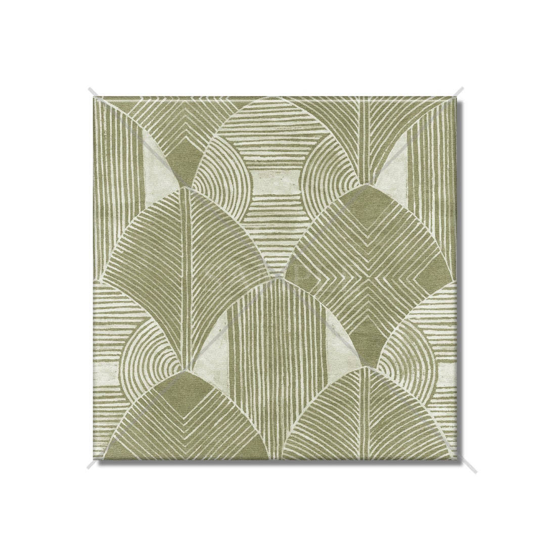 Sage Green Ceramic Tile Vintage Art Deco Design Kitchen Backsplash Tile