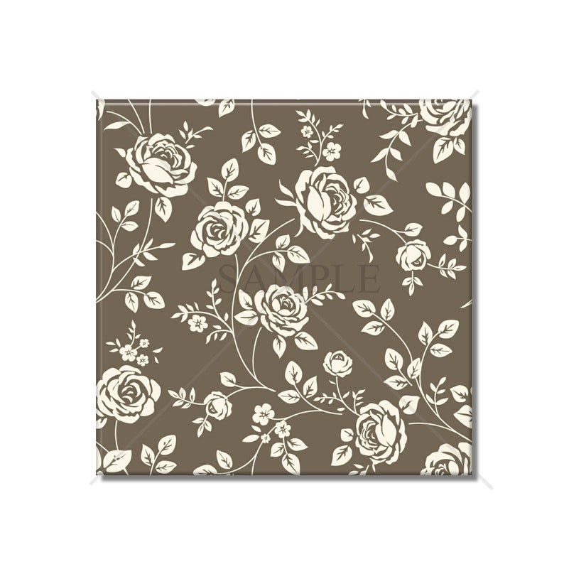 Made In The USA Decorative Floral Ceramic Wall Tile Backsplash KitchenBathroom Tiles 4x4 Tile Or 6x6 Tile Unique Ceramic Accent Tile