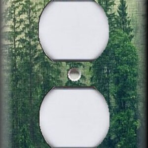 Tree Forest Decor Pine Tree Rustic Decor - Nature Forest Trees Metal Light Switch & Outlet Covers - Home Decor Outlet Cover