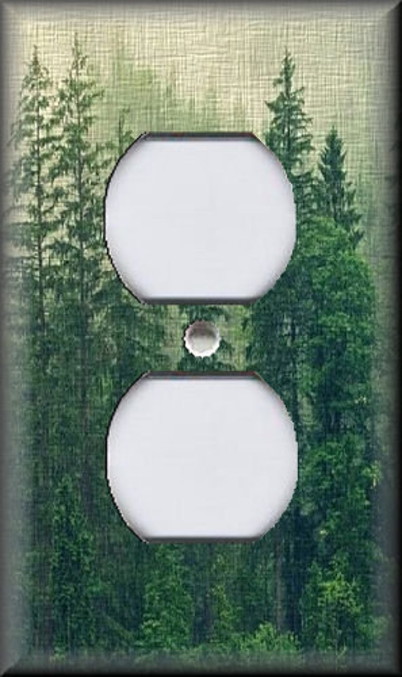 Tree Forest Decor Pine Tree Rustic Decor - Nature Forest Trees Metal Light Switch & Outlet Covers - Home Decor Outlet Cover