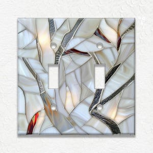 Multi Colored Stained Glass Mosaic Design - Metal Switch Plate Covers And Outlet Covers Unique Light Switch Plate Covers Outlet Covers