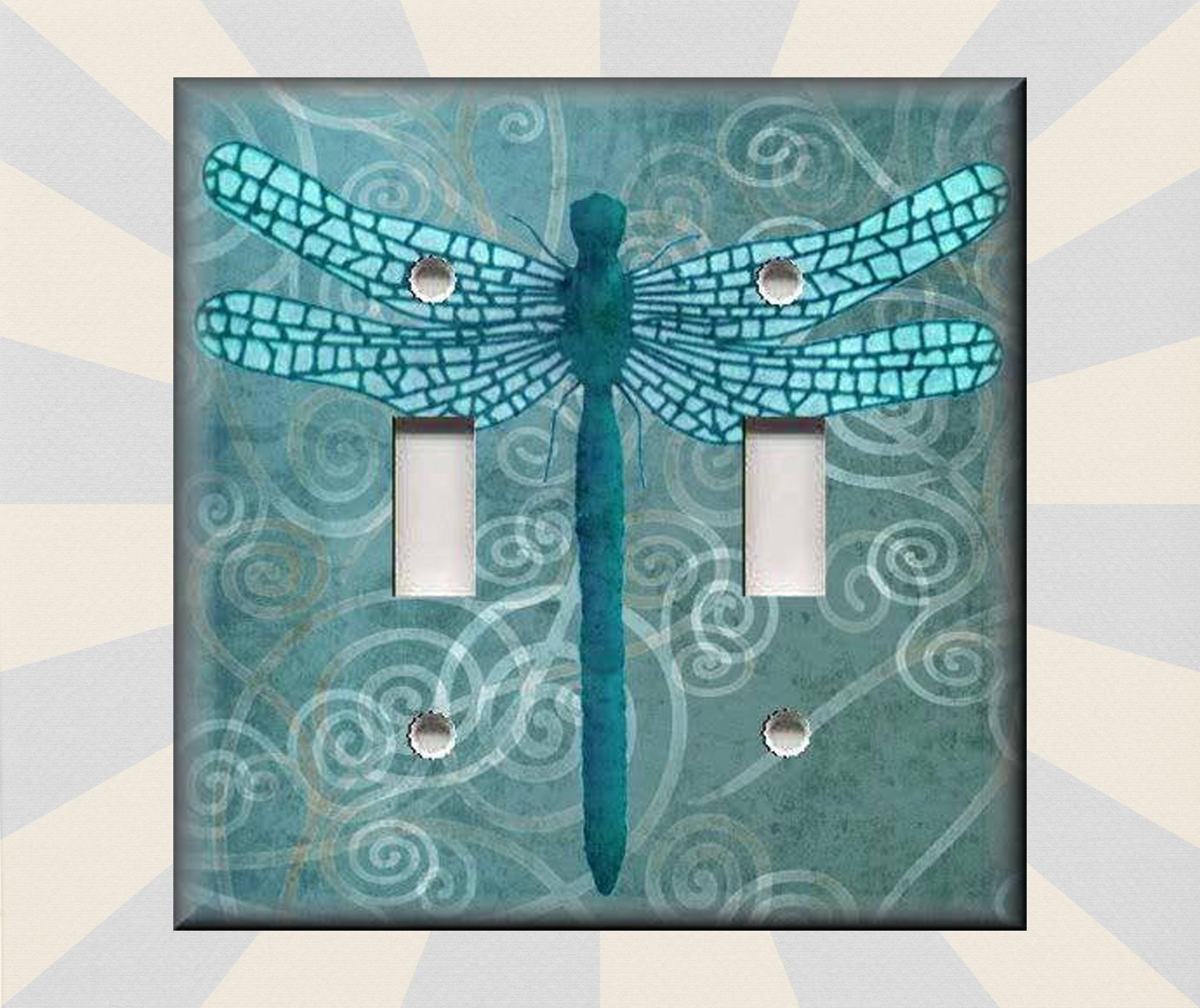 Dragonfly Decorative Switchplate Double 