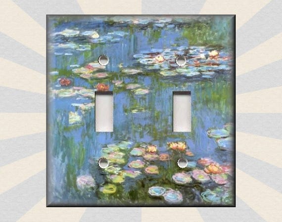 Metal Monet Art Light Switch Plate Cover Monet Art Water Lillie's Monet Decor Metal Monet Art Light Switch Plate Cover Monet Art Water Lillie's Monet Decor