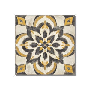 Antique Beige And Gold Patterned Ceramic Tile - Kitchen Backsplash - Beige Patterned Bathroom Tile - Vintage Design Beige Fireplace Tiles