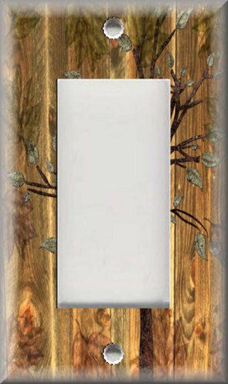 Metal Light Switch Covers Rustic Woods Tree Decor Cabin Home Etsy