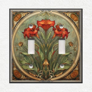 Vintage Floral Pattern - Metal Switch Plate Covers And Outlet Covers Unique Light Switch Plate Covers Outlets - Decorative Wall Plate Covers
