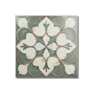 Aged Sage Green Ceramic Tile - Vintage Aged Design Tile - Unique Green Kitchen Backsplash Tile - Unique Bathroom Tile - Green Accent Tiles