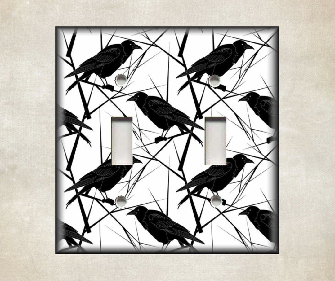 Raven Crow Bird Switch Plate Metal Light Switch Cover Home Etsy