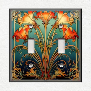 Vintage Floral Pattern - Metal Switch Plate Covers And Outlet Covers Unique Light Switch Plate Covers Outlets - Decorative Wall Plate Covers