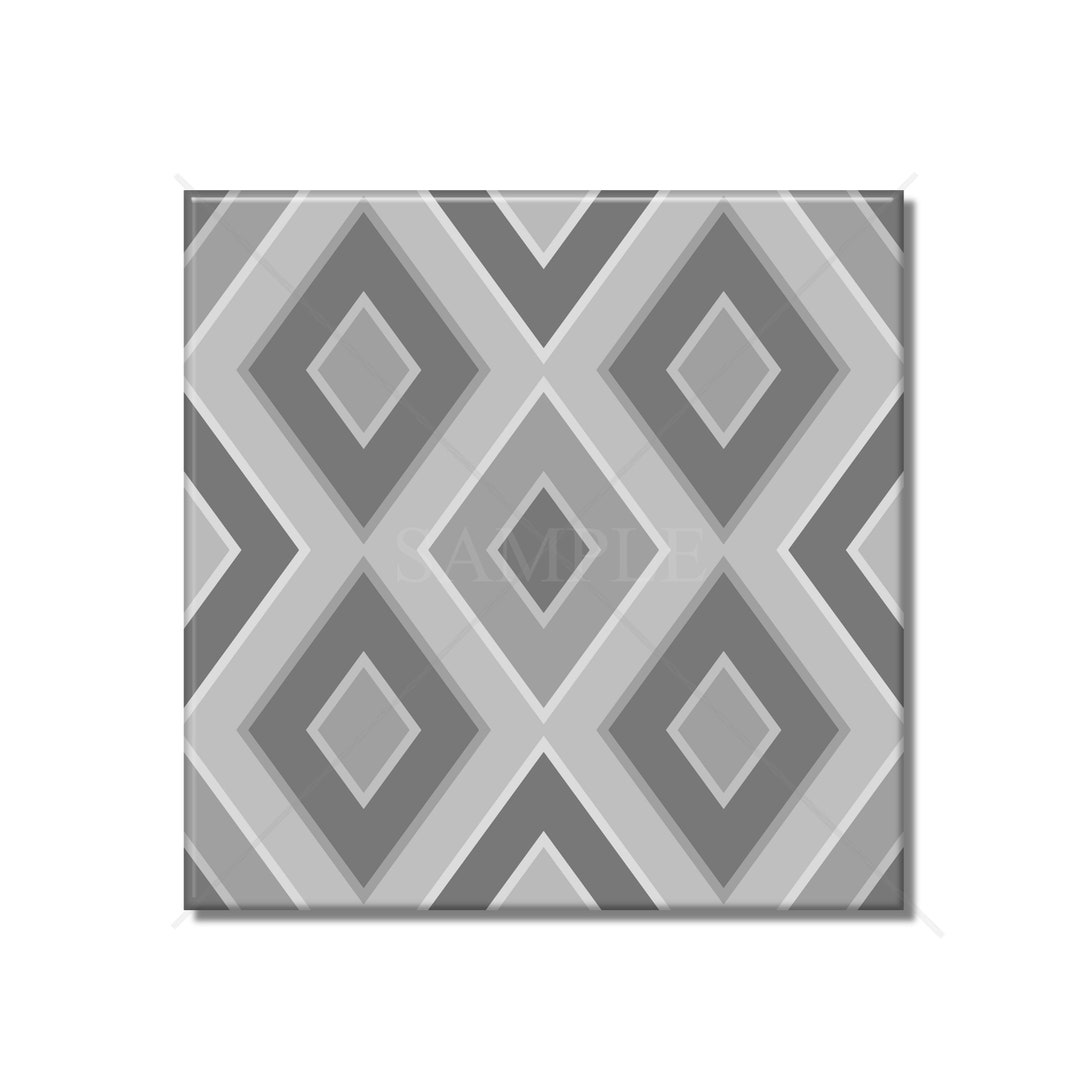 Grey Diamond Patterned Tile Ceramic Accent Tile Backsplash Etsy