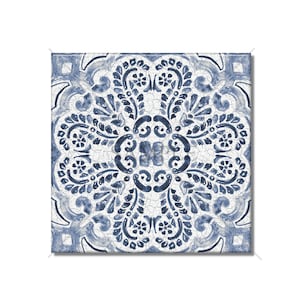Blue Decorative Medallion Ceramic Tile - Decorative Vintage Design Ceramic Kitchen Backsplash Tile Patterned Ceramic Bathroom Wall Tiles