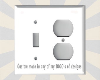 Toggle Outlet Metal Switch Plate Cover - You Choose From Any Design I Offer - Free Shipping - Custom Made Metal Switch Plate Covers