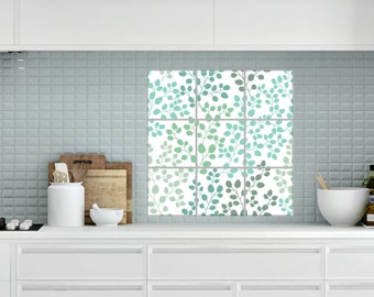 Flowering trees and mountains Tile Mural Bathroom Wall Backsplash Marble Ceramic 