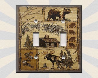 Rustic Bear Switch Plate Covers Moose Switch Plate - Metal Cabin Light Switch Cover - Bear Switch Plates And Outlets - Home Decor