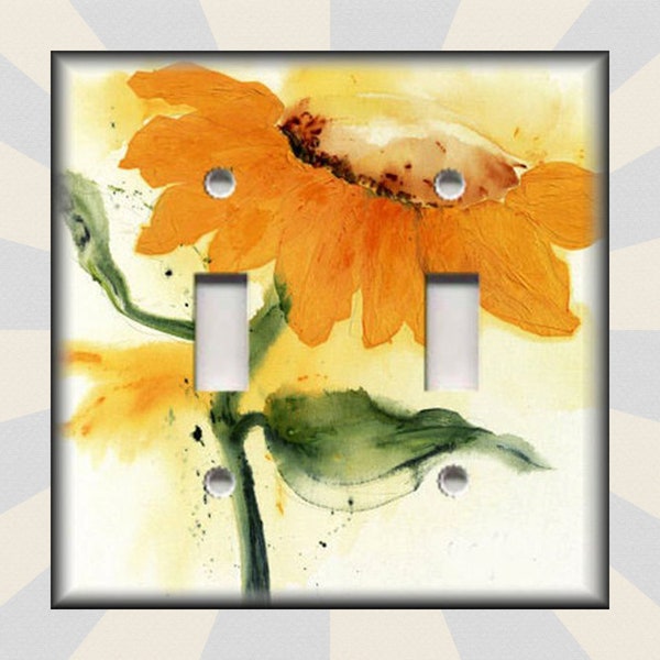 Sunflower Switch Plate Art Design Sunflower Home Decor - Metal Light Switch Plate Cover - Switch Plates Outlet Covers - Free Shipping