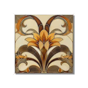 Warm Brown Butterscotch Tones Ceramic Tile - Kitchen Backsplash Tile - Bathroom Tile - Decorative Patterned Tile - Beautiful Artistic Tile