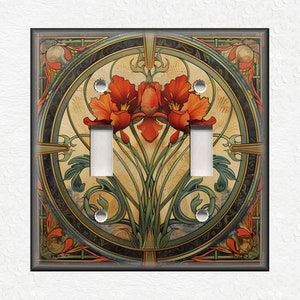 Vintage Floral Pattern - Metal Switch Plate Covers And Outlet Covers Unique Light Switch Plate Covers Outlets - Decorative Wall Plate Covers