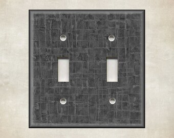 Rustic Grey Stone Design Decor - Metal Light Switch Cover - Switch Plate Covers And Outlet Covers - Luna Gallery Designs Free Shipping