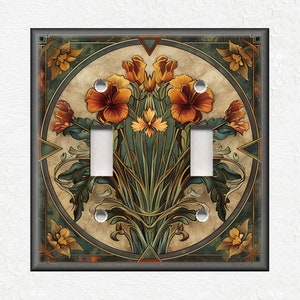 Vintage Floral Pattern - Metal Switch Plate Covers And Outlet Covers Unique Light Switch Plate Covers Outlets - Decorative Wall Plate Covers