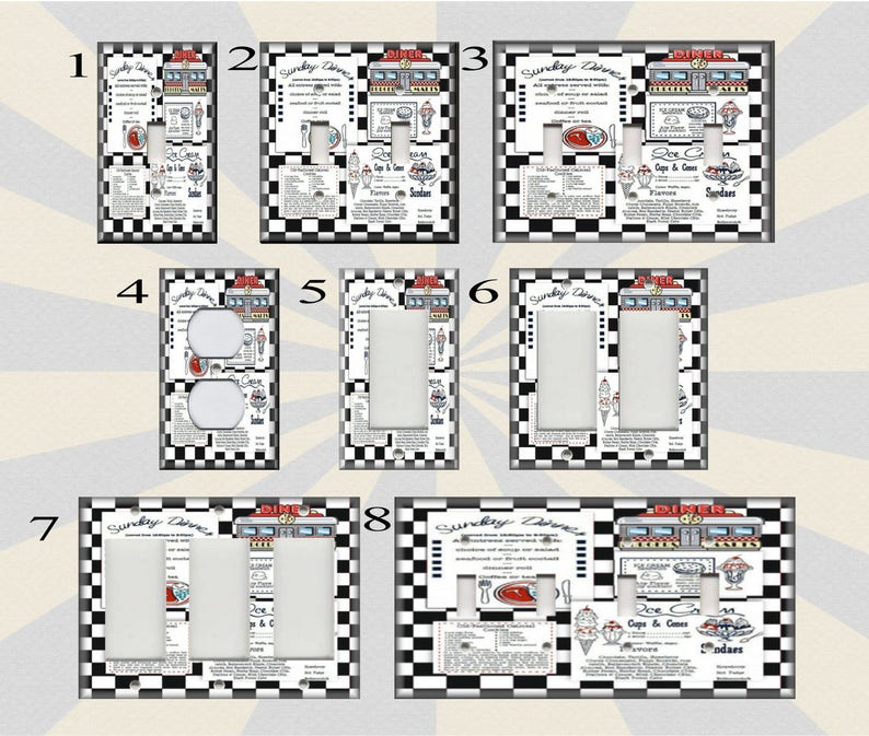 Retro Diner Kitchen Decor Black and White Diner Decor Metal Etsy