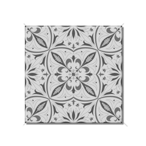 Gray Patterned Ceramic Tile Kitchen Backsplash Tile - Bathroom Tile - Ceramic Accent Tile Decorative Backsplash Tile Fireplace