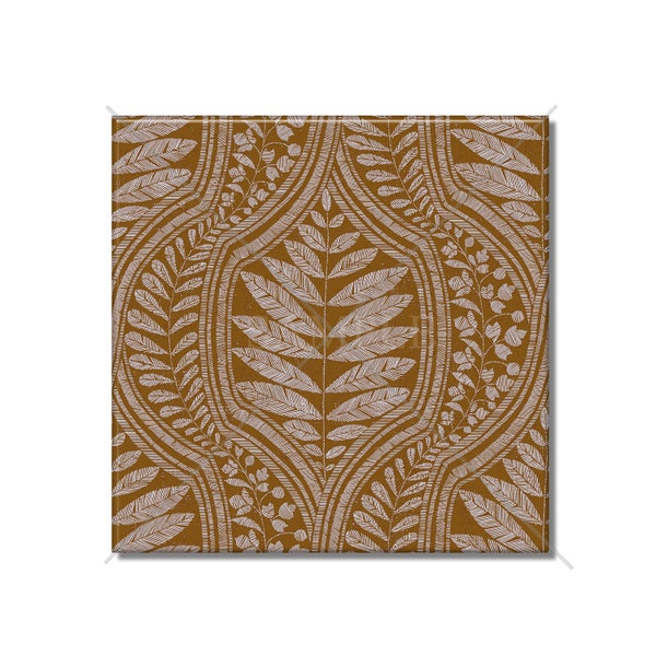 Brown Botanical Leaf Pattern Ceramic Tile - Leaf Design Ceramic Kitchen Backsplash Tile - Nature Leaves Ceramic Bathroom Wall Tiles
