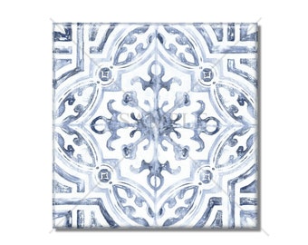 Blue White Kitchen Backsplash Tile - Bathroom Tile - Decorative Ceramic Tile Backsplash - Dark Blue Backsplash Tile - Ceramic Tile Blue