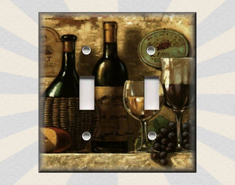 Metal Light Switch Plate Cover Tuscan Wine Decor Wine Bar Etsy