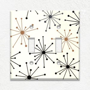 Mid Century Modern Home Decor - Off White Tan Grey Black Shades - Metal Switch Plate Covers And Outlet Covers - Luna Gallery Home Decor